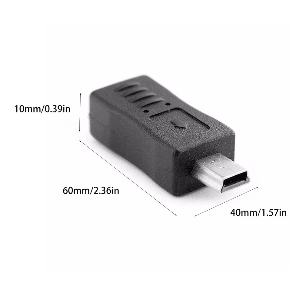 Adaptador micro USB hembra a mini USB macho  Negro