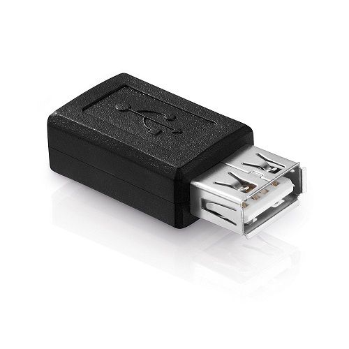 Adaptador mini USB hembra a USB tipo A hembra  Negro