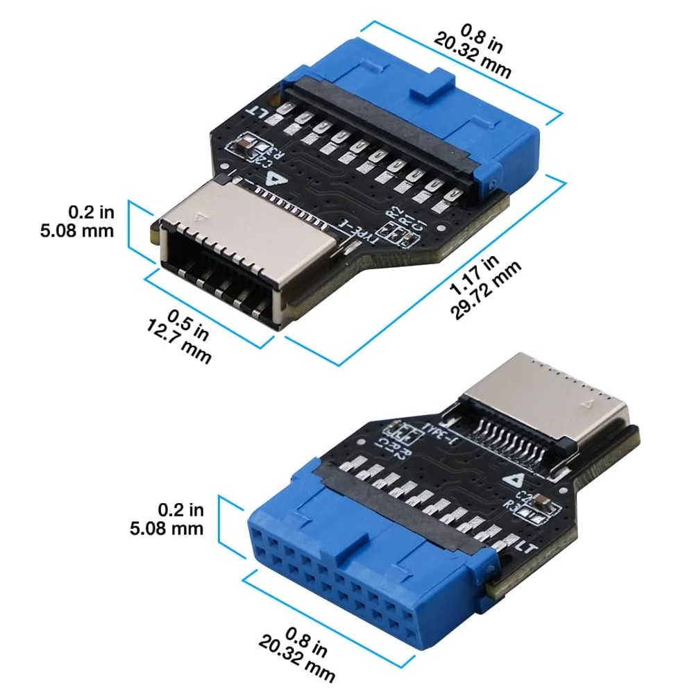 Adaptador Panel frontal USB 19 pines a USB 3.2 Gen