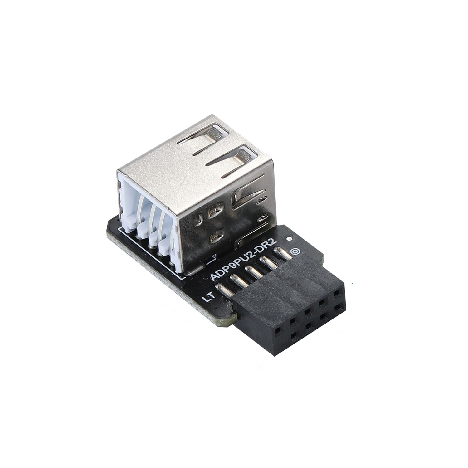 Adaptador panel frontal USB 2.0 hembra a 9 pines hembra doble derecha