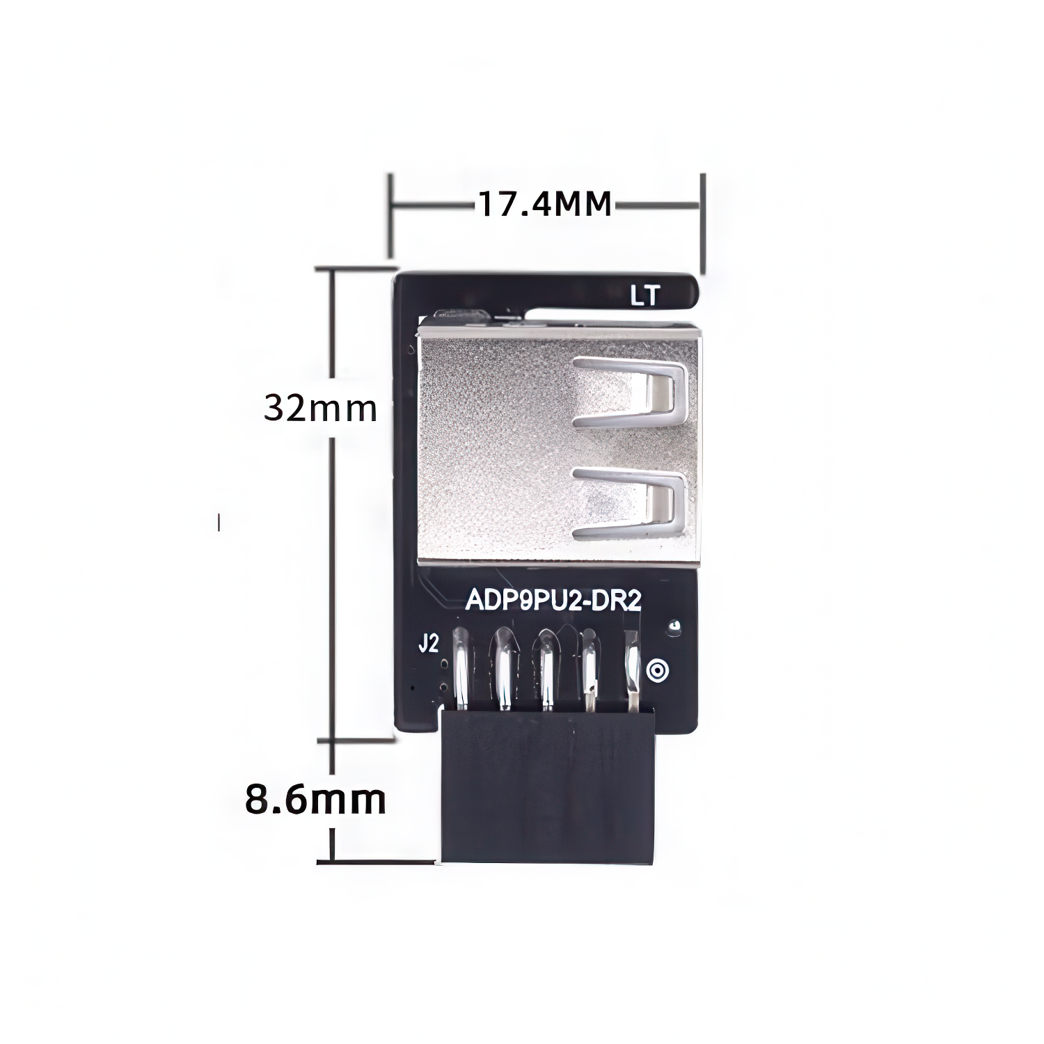 Adaptador panel frontal USB 2.0 hembra a 9 pines hembra doble derecha