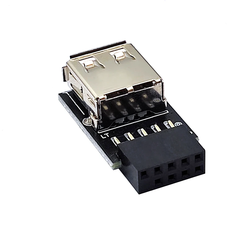 Adaptador panel frontal USB 2.0 hembra a 9 pines hembra recto