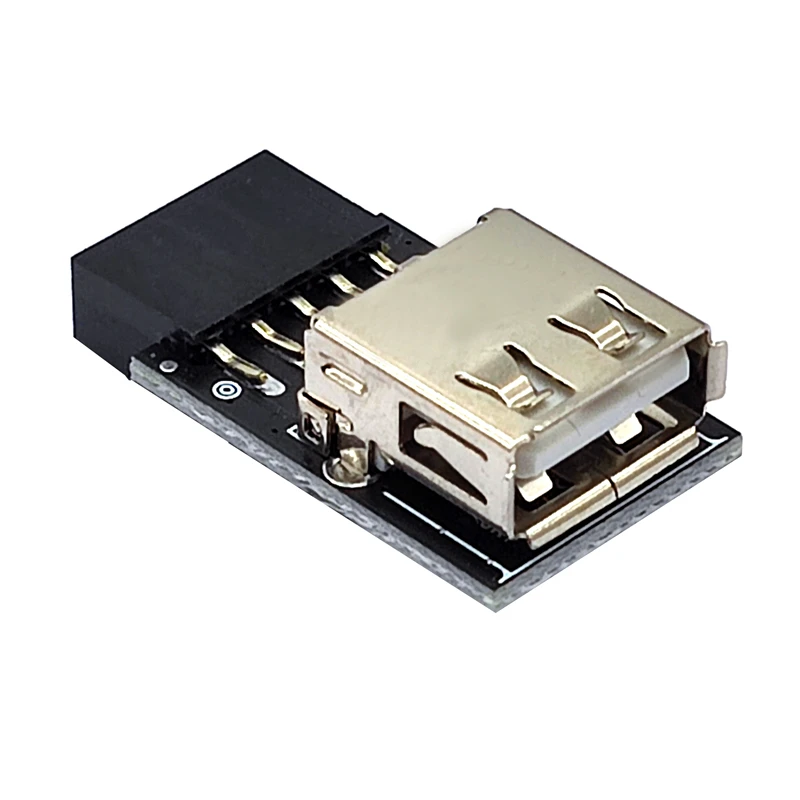 Adaptador panel frontal USB 2.0 hembra a 9 pines hembra recto
