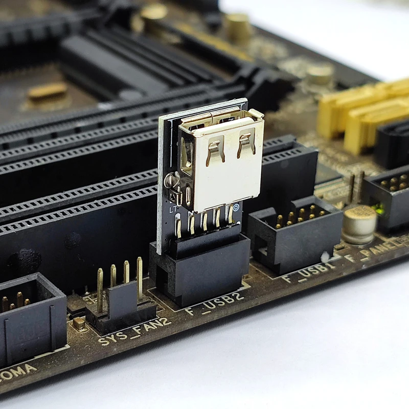 Adaptador panel frontal USB 2.0 hembra a 9 pines hembra recto
