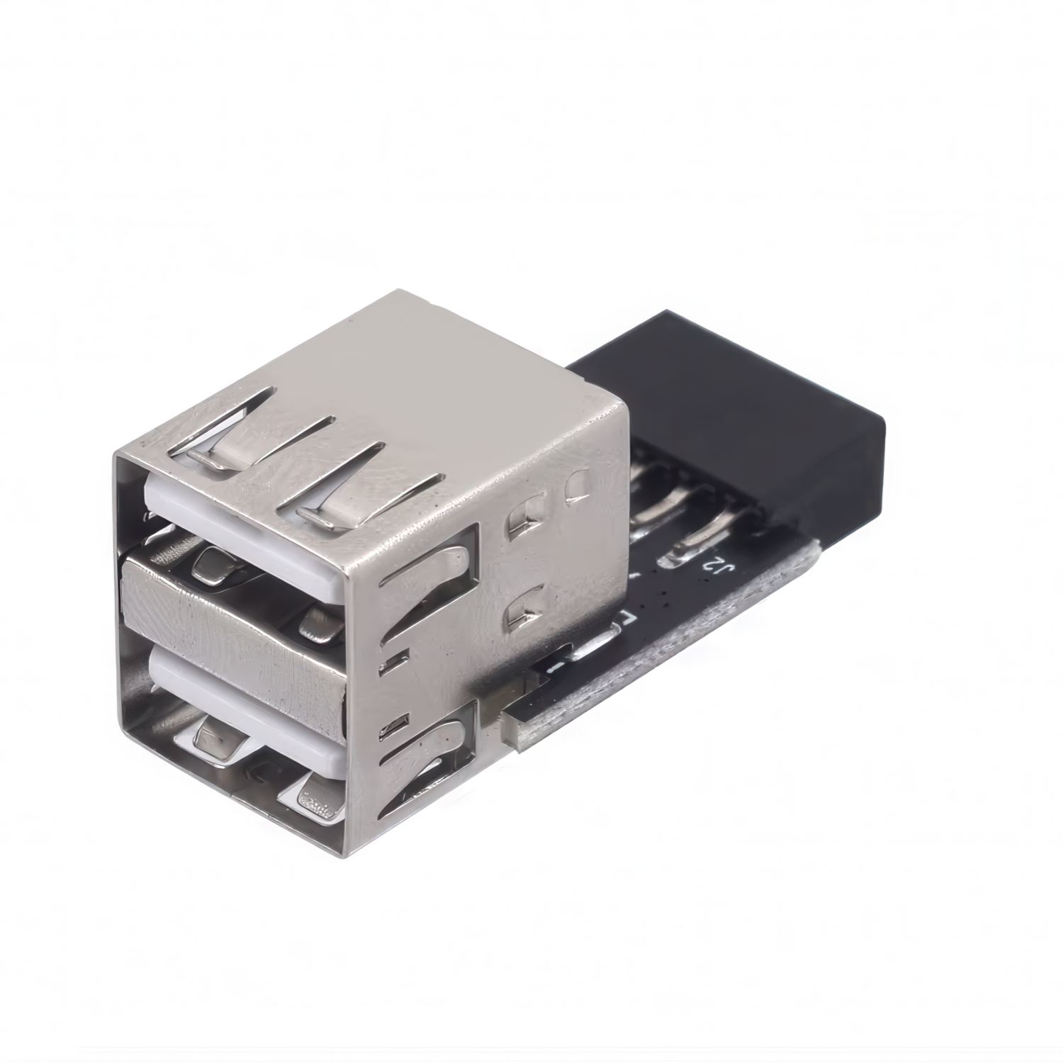Adaptador panel frontal USB 2.0 hembra a 9 pines hembra recto doble