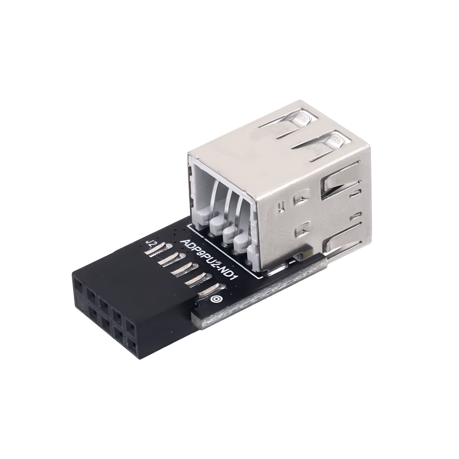 Adaptador panel frontal USB 2.0 hembra a 9 pines hembra recto doble