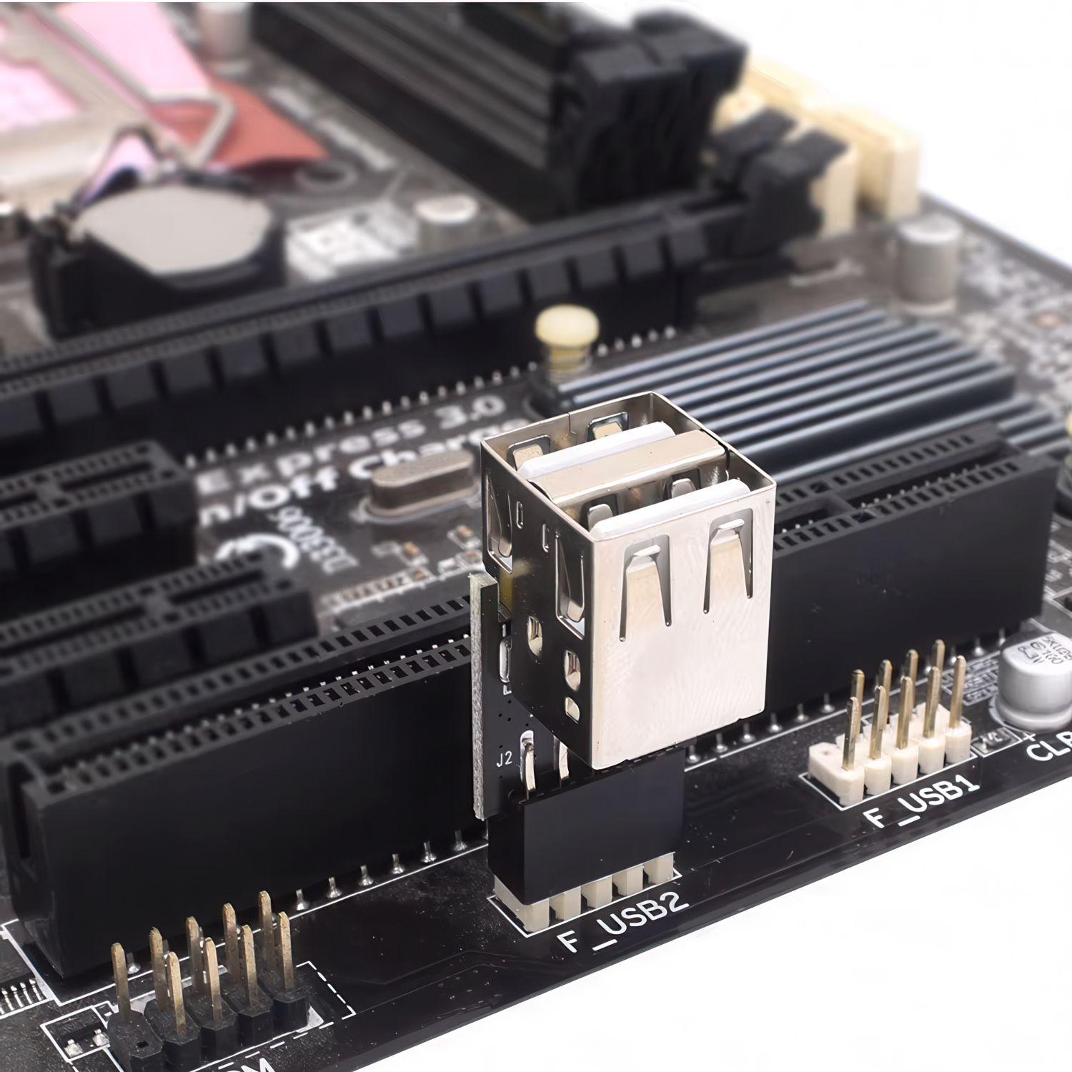 Adaptador panel frontal USB 2.0 hembra a 9 pines hembra recto doble