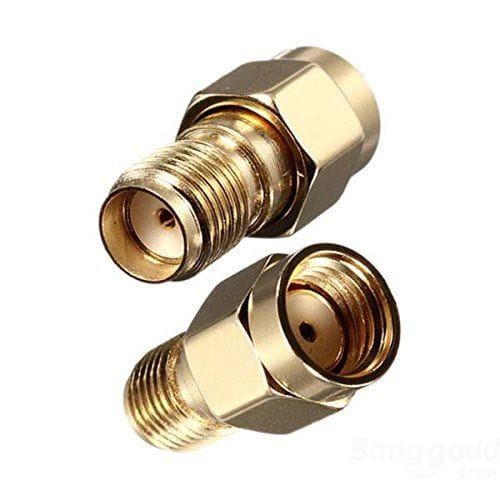 Adaptador SMA macho de polaridad inversa  Dorado