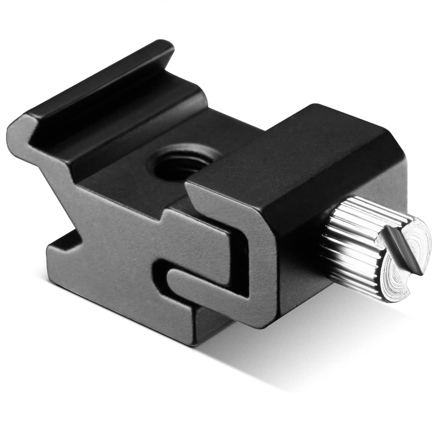 Adaptador soporte zapata flash tornillo tripde 1/4 - 20  Negro