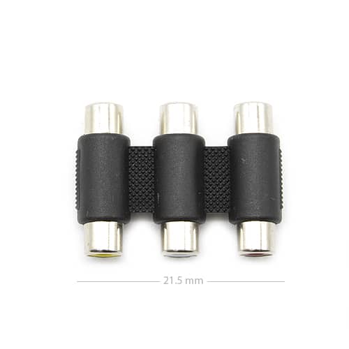 Adaptador triple RCA hembra  Negro