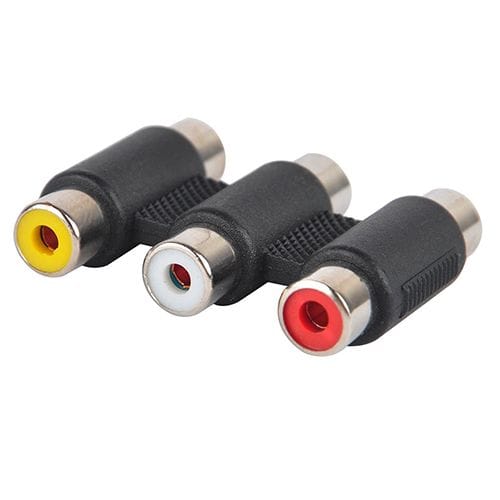 Adaptador triple RCA hembra  Negro