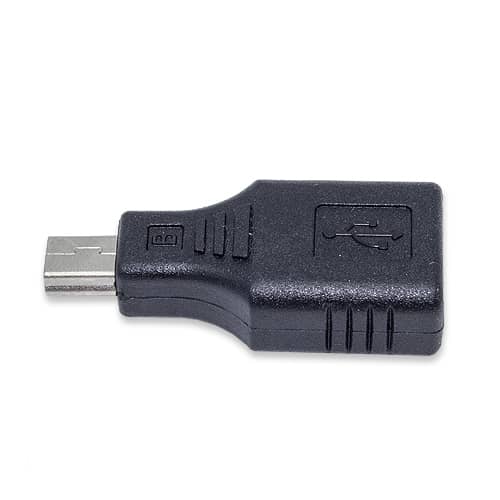 Adaptador USB 2.0 hembra a mini USB macho  Negro