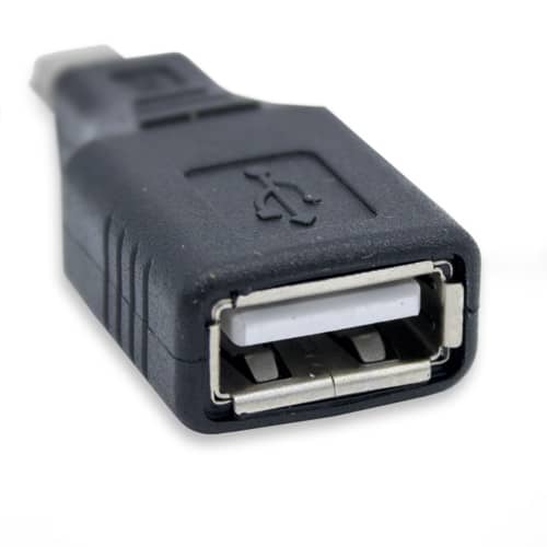 Adaptador USB 2.0 hembra a mini USB macho  Negro