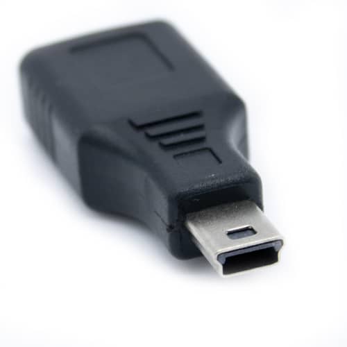 Adaptador USB 2.0 hembra a mini USB macho  Negro