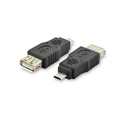 Adaptador USB 2.0 hembra a micro USB tipo B macho  Negro