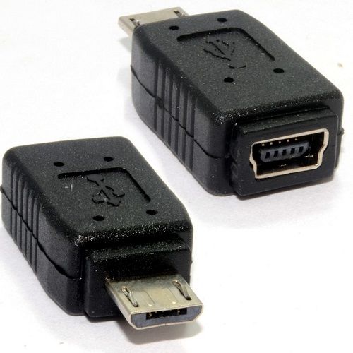 Adaptador USB 2.0 mini USB hembra a micro USB macho  Negro
