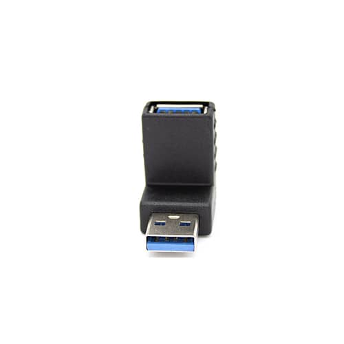 Adaptador USB 3.0 macho a hembra acodado 90 grados  Negro