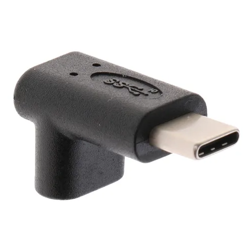Adaptador USB-C acodado 90 grados  Negro
