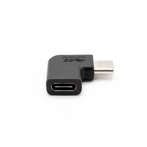 Adaptador USB-C acodado derecha 90 grados  Negro