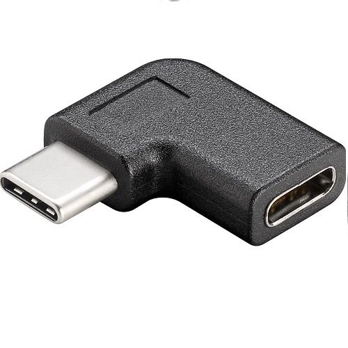 Adaptador USB-C acodado derecha 90 grados  Negro