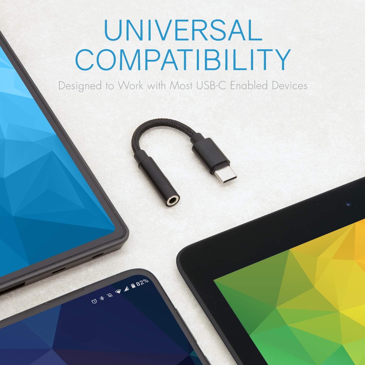 Adaptador USB C Jack Aux USB C con chip DAC  Negro