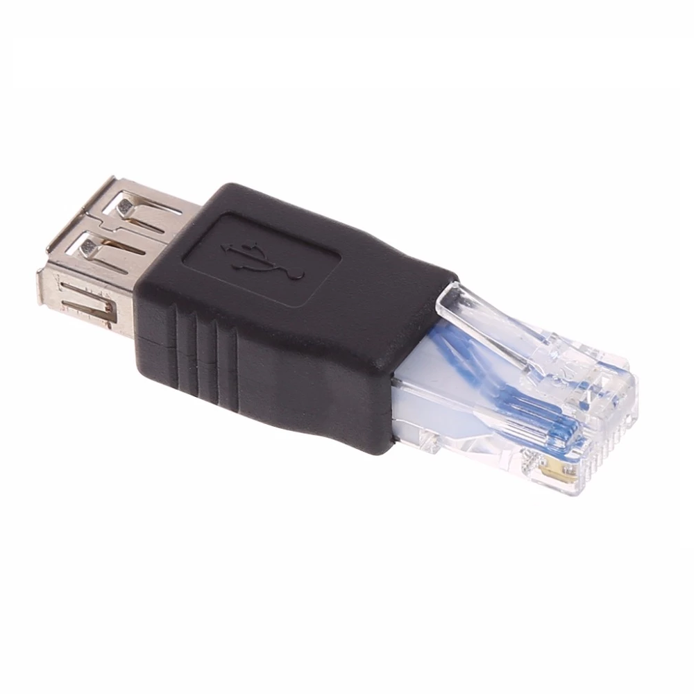 Adaptador USB hembra a RJ45 macho  Negro