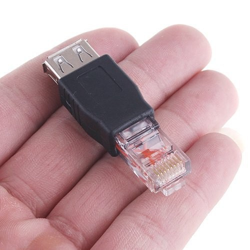 Adaptador USB hembra a RJ45 macho  Negro