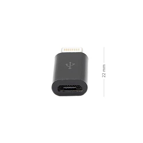 Adaptador USB Micro B a Lightning Negro