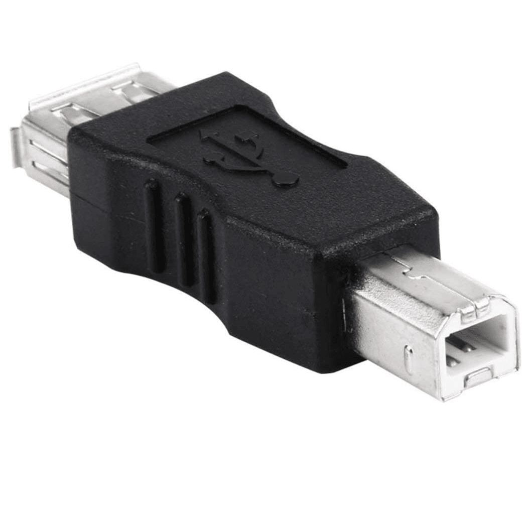 Adaptador USB Tipo A Hembra a USB Tipo B Macho  Negro