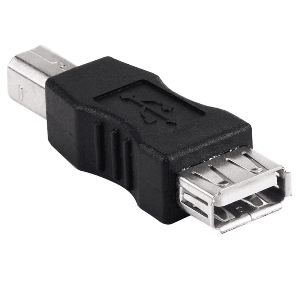 Adaptador USB Tipo A Hembra a USB Tipo B Macho  Negro