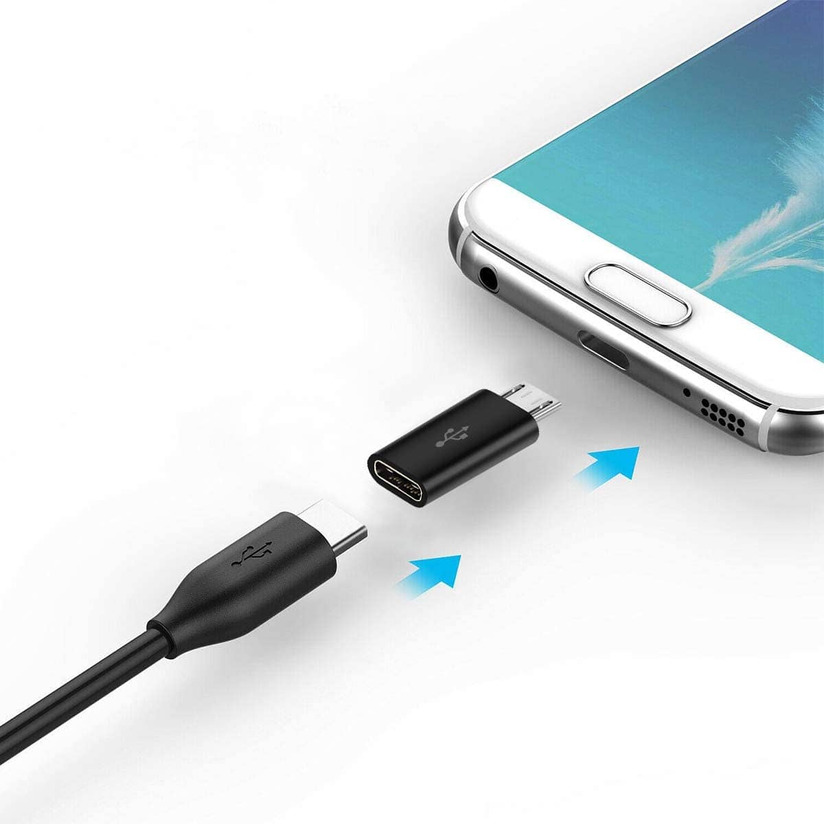 Adaptador USB tipo C 3.1 hembra a Micro USB macho  Negro
