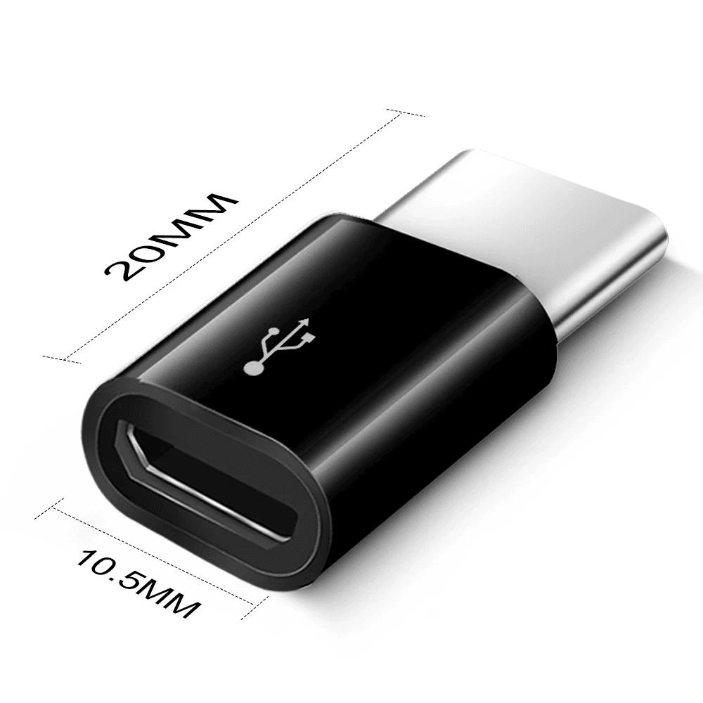 Adaptador USB tipo C 3.1 macho a Micro USB hembra  Negro
