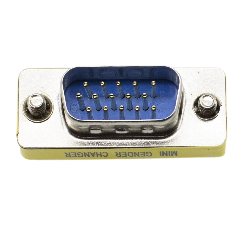 Adaptador VGA 15 pines macho - macho  Gris