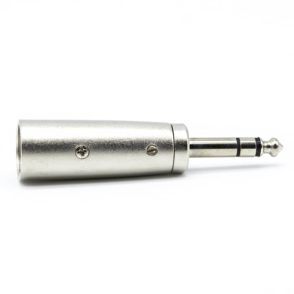 Adaptador XLR estereo 3 pin macho - jack 6.35 macho  Gris