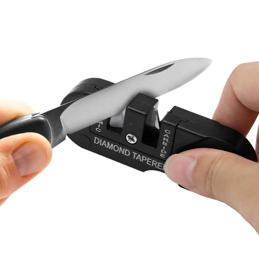 Afilador de cuchillo portatil 4 en 1  Negro