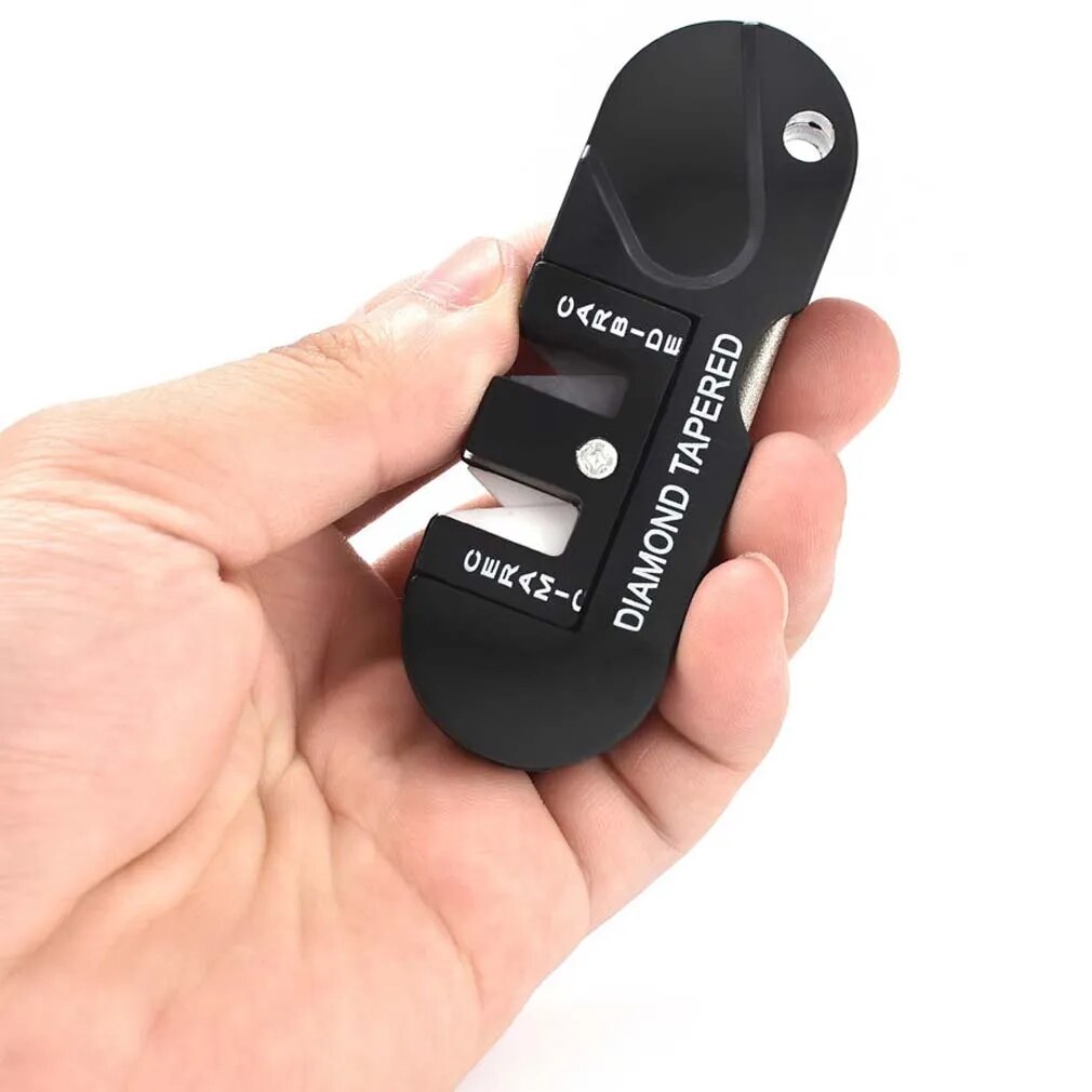 Afilador de cuchillo portatil 4 en 1  Negro