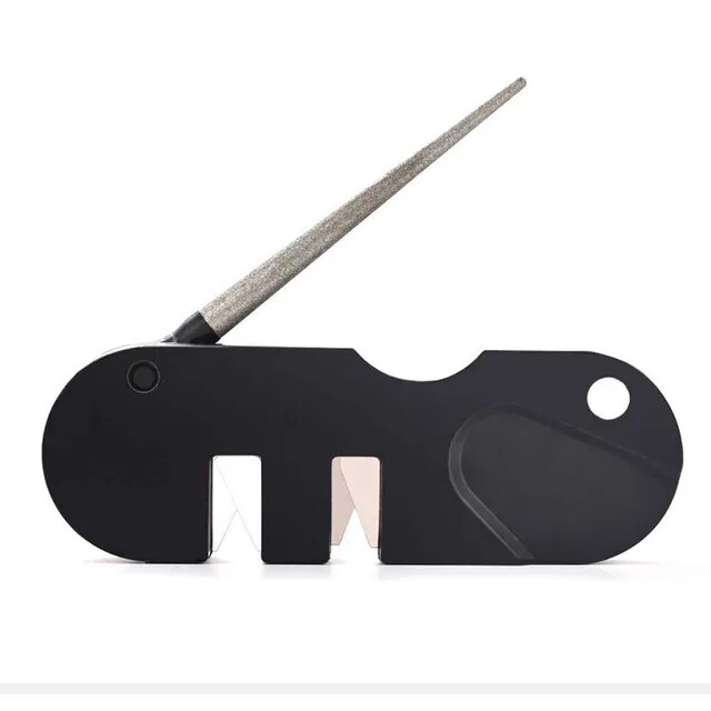 Afilador de cuchillo portatil 4 en 1  Negro