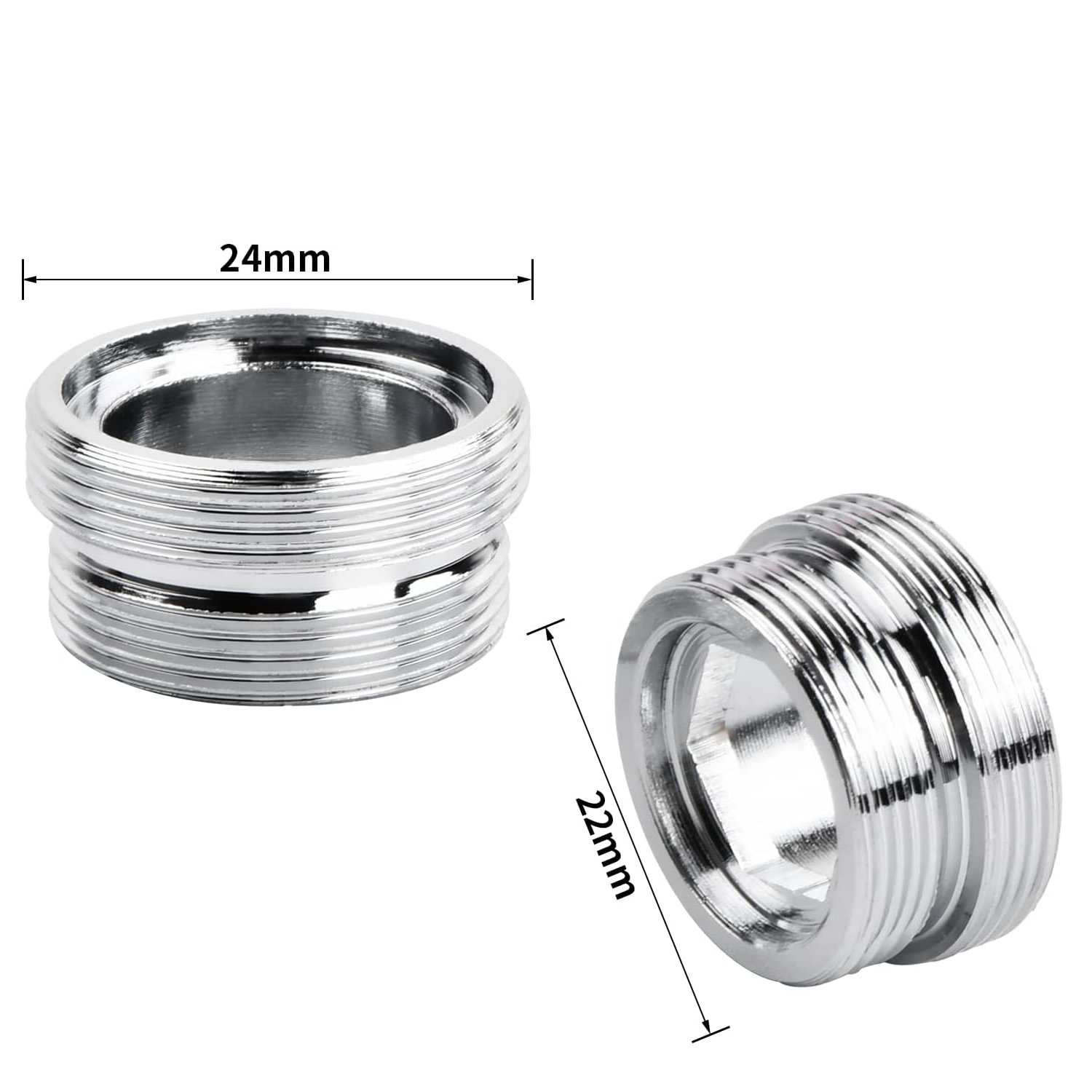 Aireador Grifo Cocina M22 y M24 de 2 modos agua  Plateado