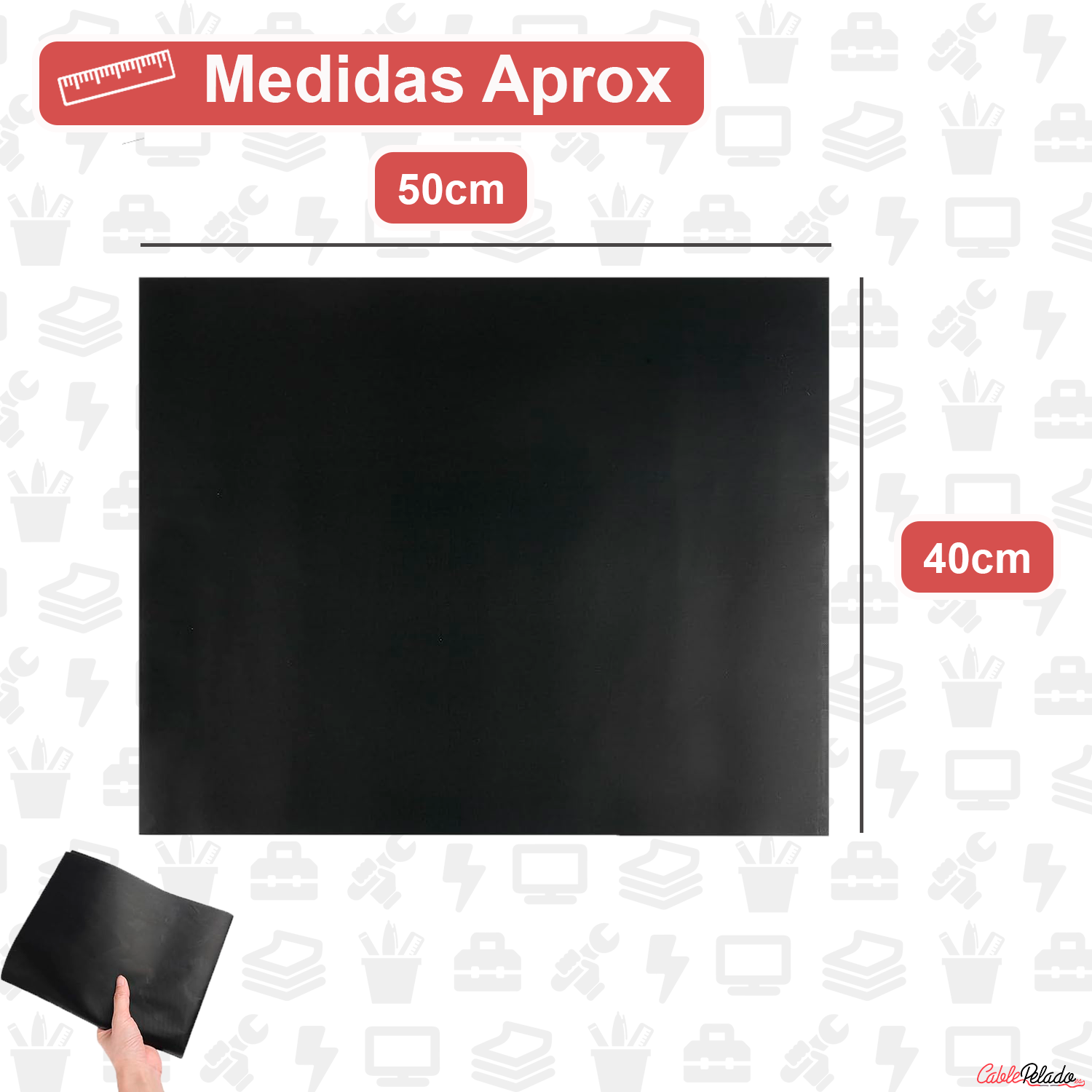 Alfombrilla Protector Para Horno 50x40 Cm  Negro