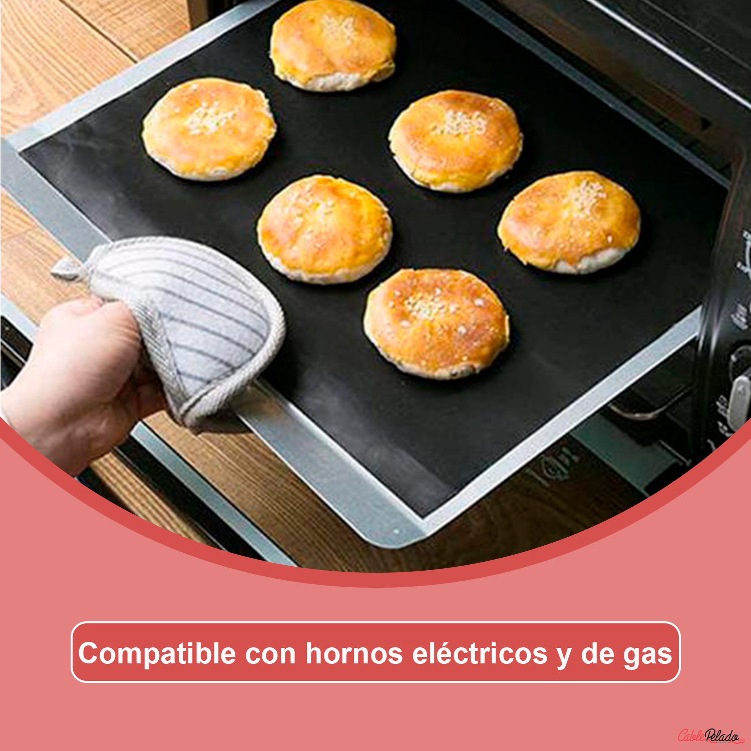 Alfombrilla Protector Para Horno 50x40 Cm  Negro