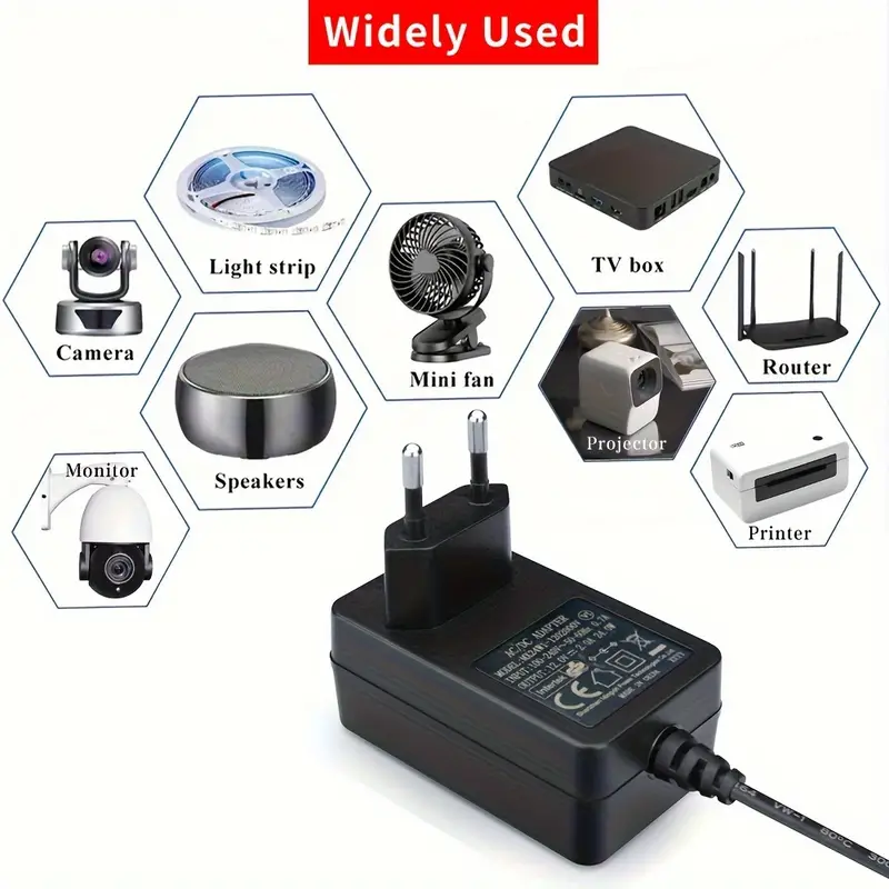 Alimentador 12V 2A  Negro
