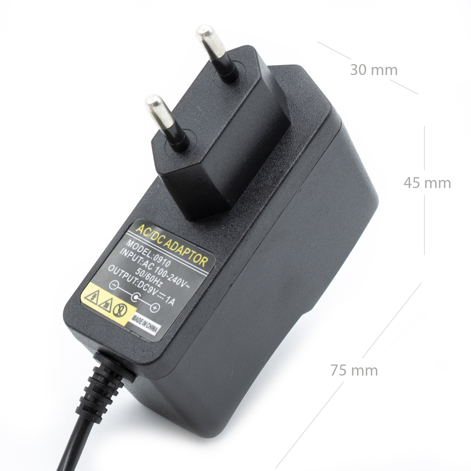 Alimentador 9V  Negro 1A