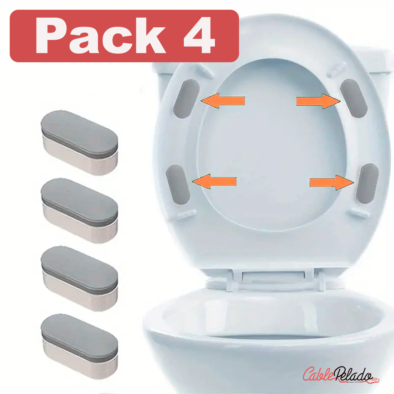 Amortiguadores Autoadhesivos Para Tapa De Inodoro 4 Uds  Blanco