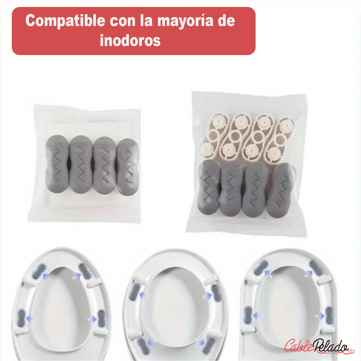 Amortiguadores Autoadhesivos Para Tapa De Inodoro 4 Uds  Blanco