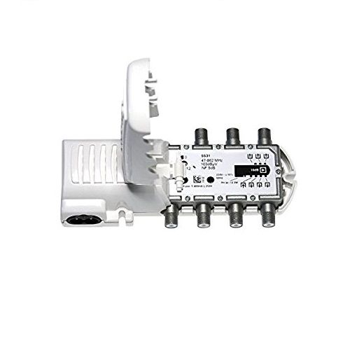 Amplificador de vivienda UHF con 6 salidas  Blanco