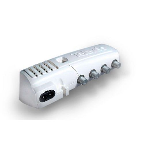 Amplificador TV Interior 2 salidas + TV 20 dB  Gris