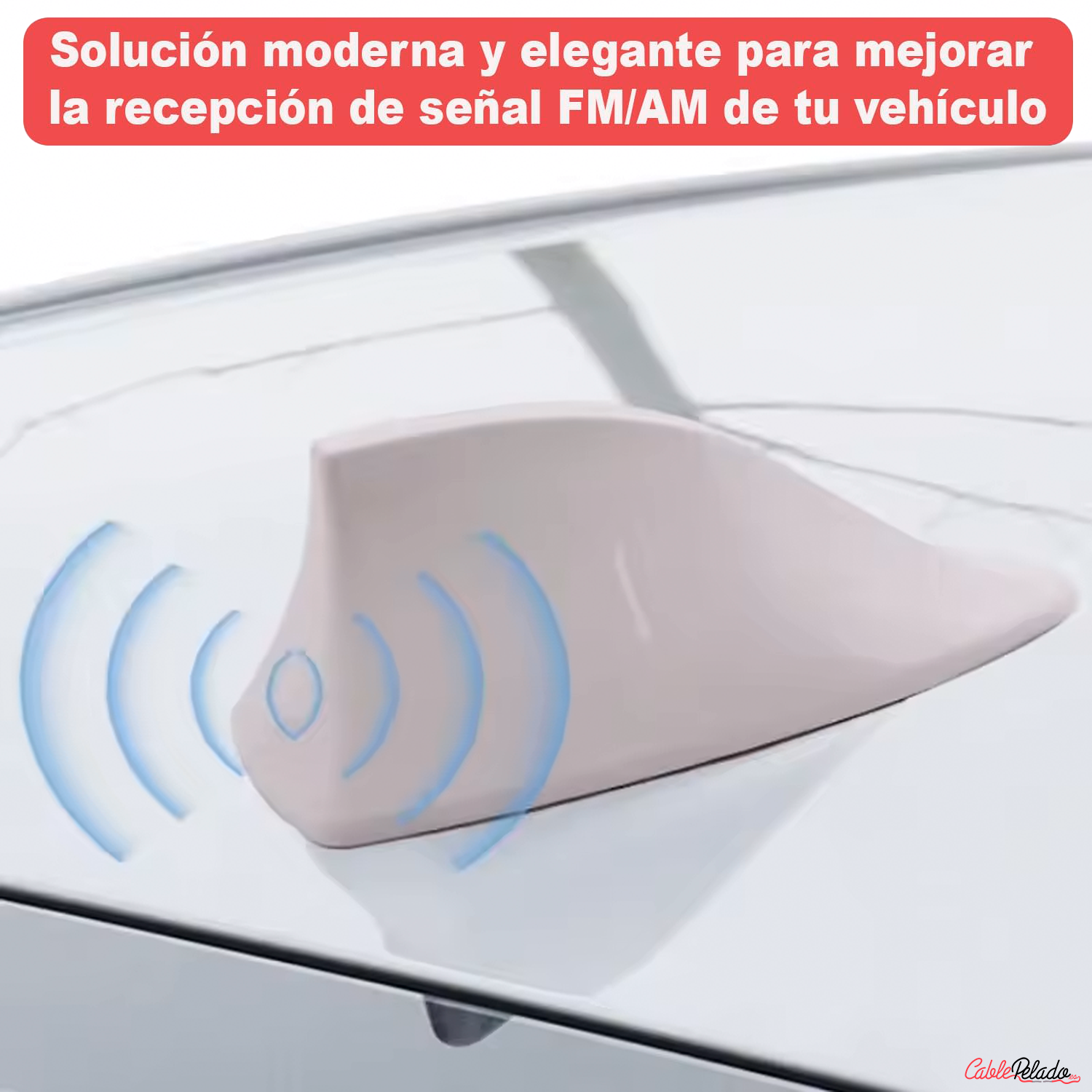 Antena Coche Estilo Aleta Tiburon Universal  Blanco