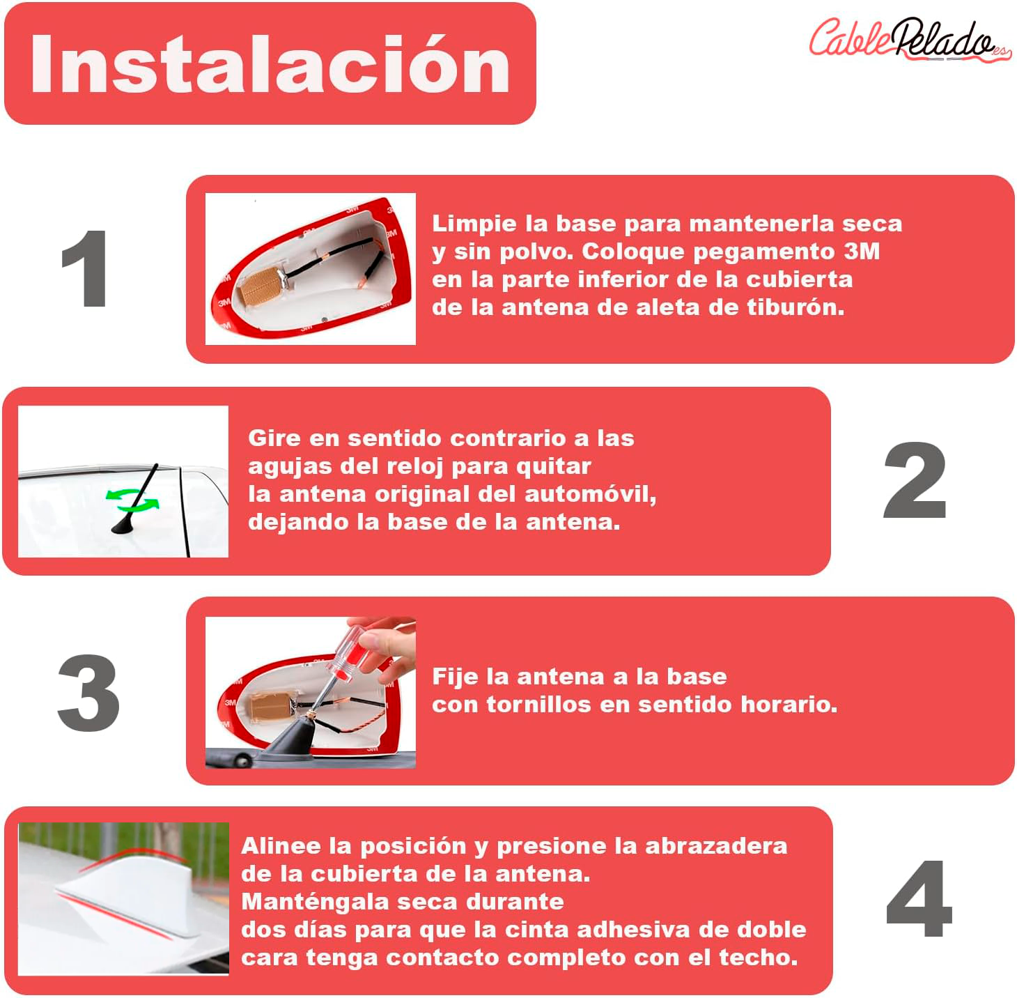 Antena Coche Estilo Aleta Tiburon Universal  Blanco