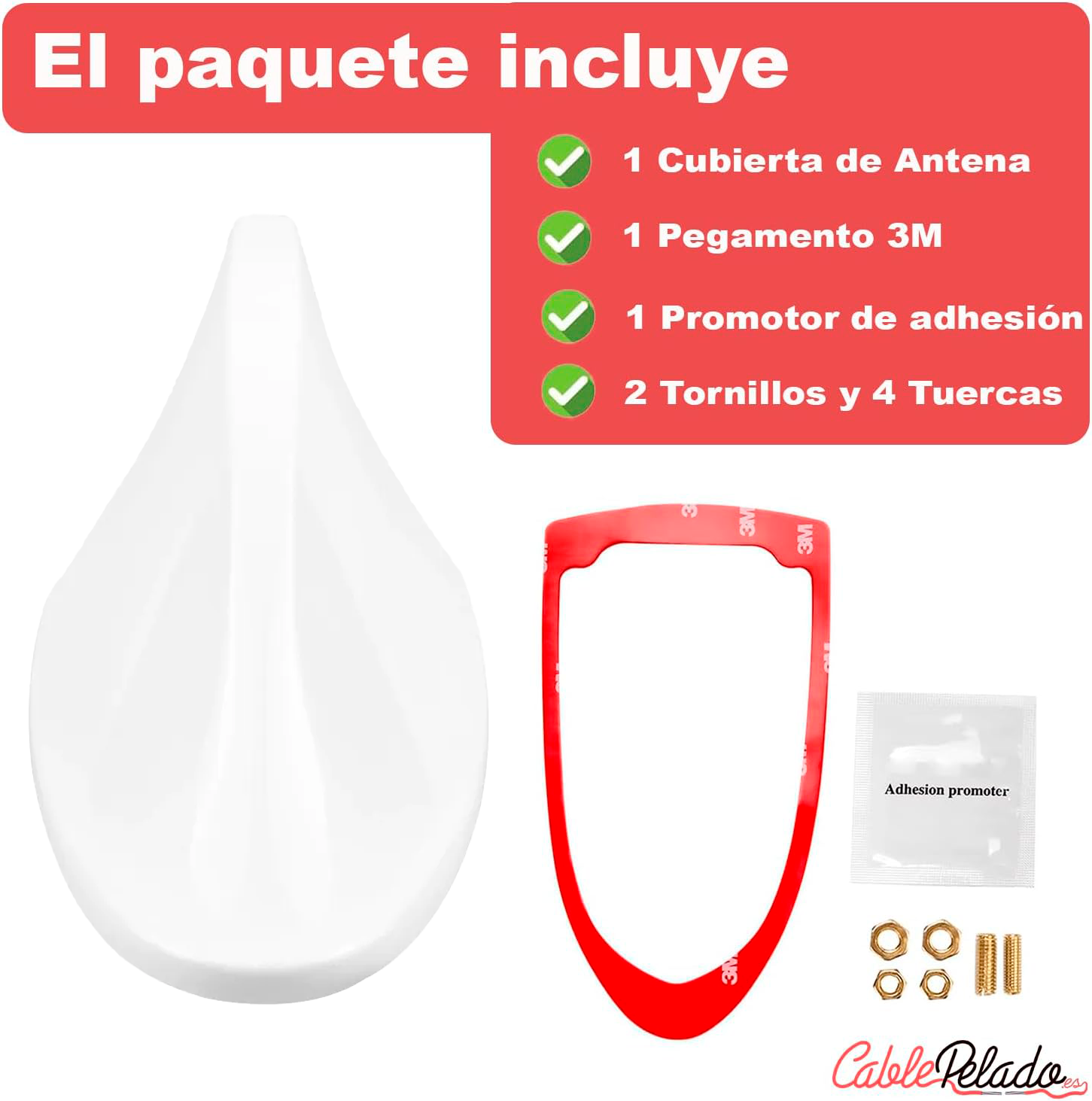 Antena Coche Estilo Aleta Tiburon Universal  Blanco