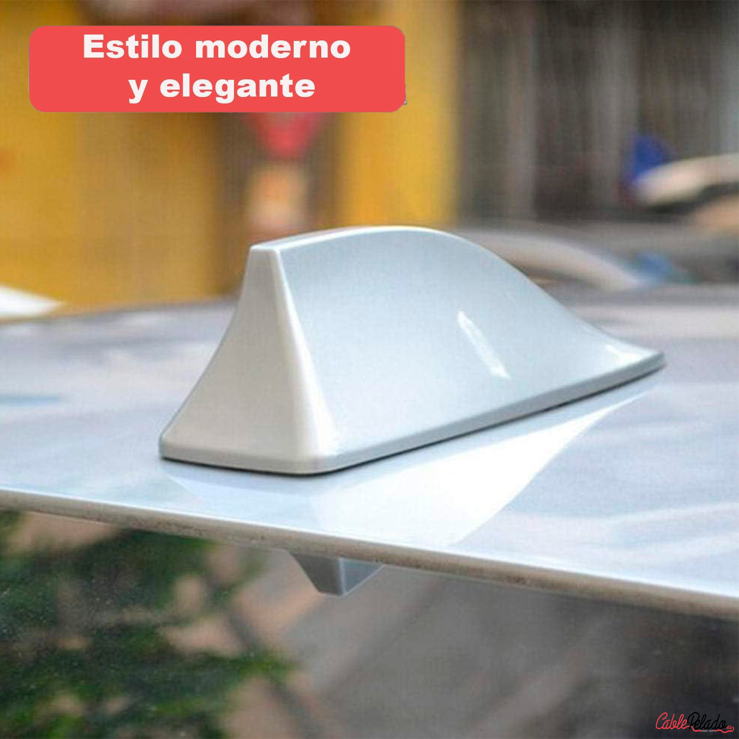 Antena Coche Estilo Aleta Tiburon Universal  Blanco